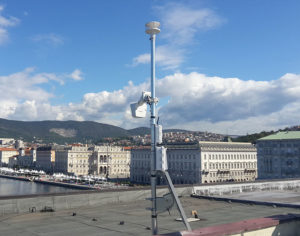 Anemometro ultrasonico e webcam day&night installati presso il Centro dei Congressi della Stazione Marittima di Trieste
