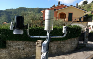 Gruppo di pluviometri installati a monte del bacino idrografico del Torrente Rupinaro - Leivi 230 m s.l.m.